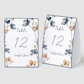 Plaque De Table  Dusty Blue Beige Botanical Modern Wedding (Recto/verso)