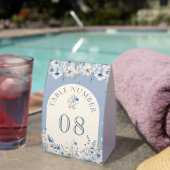 Plaque De Table Dusty Blue Boho Wildflower Wedding Table Number (InVersositu (sur table))