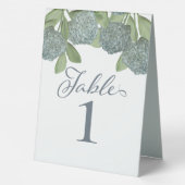 Plaque De Table Dusty Blue Botanical Calligraphy Elégante Réceptio (Verso)