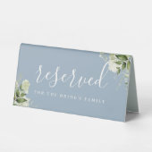 Plaque De Table Dusty Blue Floral Greenery Mariage Réservé (Recto)