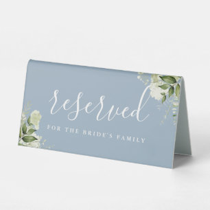 Plaque De Table Dusty Blue Floral Greenery Mariage Réservé