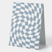 Plaque De Table Dusty Blue Mariage Collection Vérifier À damiers (Recto)