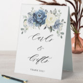 Plaque De Table Dusty Blue Navy Ivory Floral Cartes et cadeaux (En SItu (Tableau))