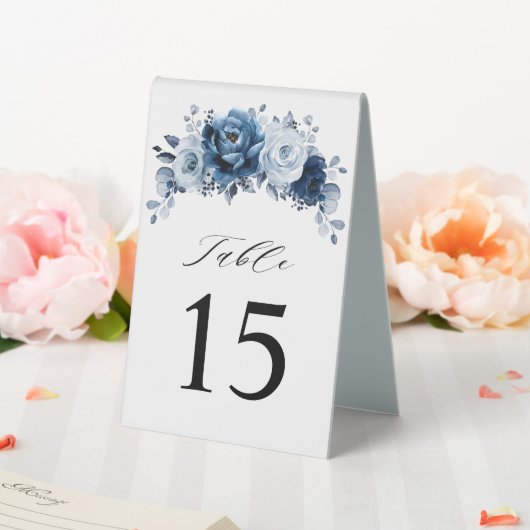 Plaque De Table Dusty Blue Slate Navy Floral Botanal Mariage (In SItu (Mariage))