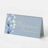 Plaque De Table Dusty Blue transparent Floral Réservé (Verso)