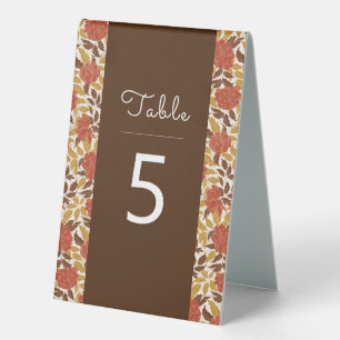 Plaque De Table Dusty Brunt Orange Peony Flowers Mariage de automn