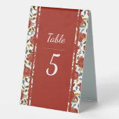 Plaque De Table Dusty Elegant Golden Red Rose Mariage (Verso)