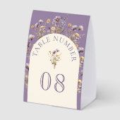 Plaque De Table Dusty Purple Boho Wildflower Wedding Table Number (Verso)