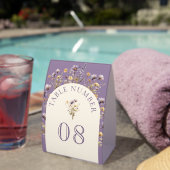 Plaque De Table Dusty Purple Boho Wildflower Wedding Table Number (InVersositu (sur table))