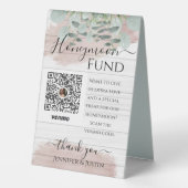 Plaque De Table Dusty Rose Mariage couleurs Réception Venmo Code (Verso)