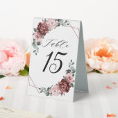 Plaque De Table Dusty rose Rose floral Mariage géométrique (In SItu (Mariage))