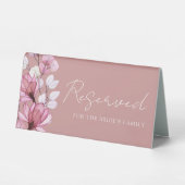 Plaque De Table Dusty Rose Transparent Floral Réservé (Recto)