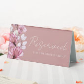 Plaque De Table Dusty Rose Transparent Floral Réservé (In SItu (Mariage))