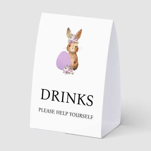 Plaque De Table Easter Drinks Baby Shower  (Verso)