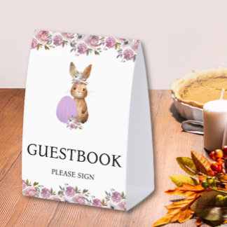 Plaque De Table Easter Guestbook Baby Shower 