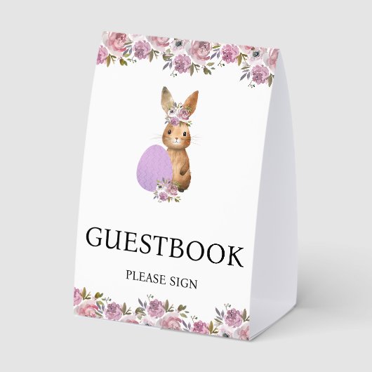 Plaque De Table Easter Guestbook Baby Shower  (Verso)