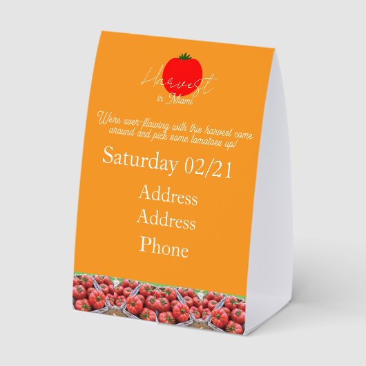 Plaque De Table Échantillon de chevalet de table (Verso)