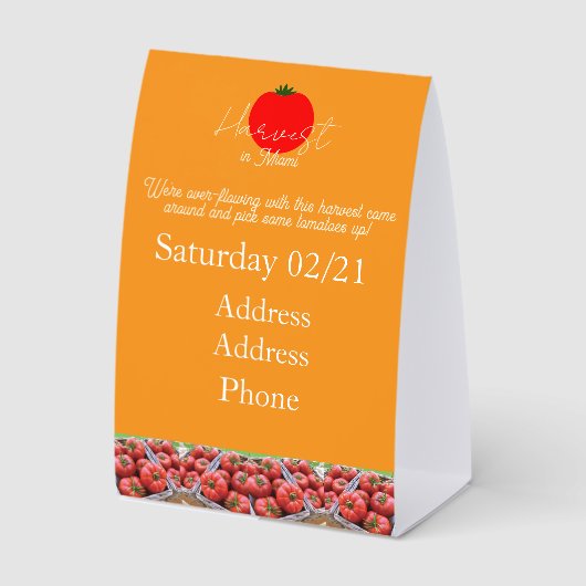 Plaque De Table Échantillon de chevalet de table (Recto)