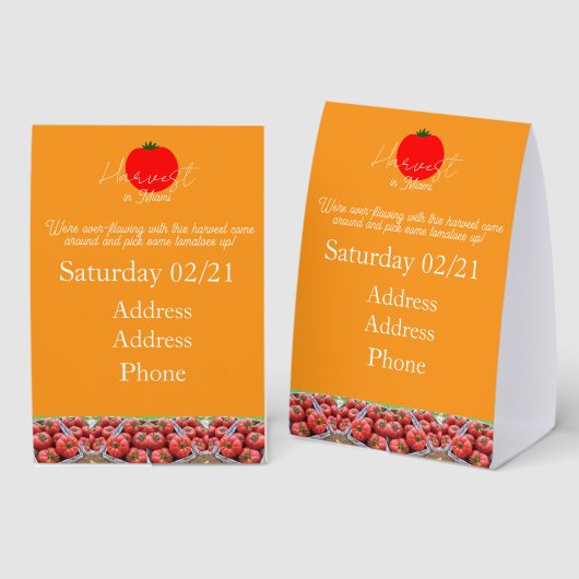 Plaque De Table Échantillon de chevalet de table (Recto/verso)