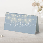Plaque De Table Éclairage à chaînes Dusty Bleu Script réservé (En SItu (Tableau))