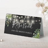 Plaque De Table Éclairage à cordes vertes Mariage noir réservé (En SItu (Tableau))