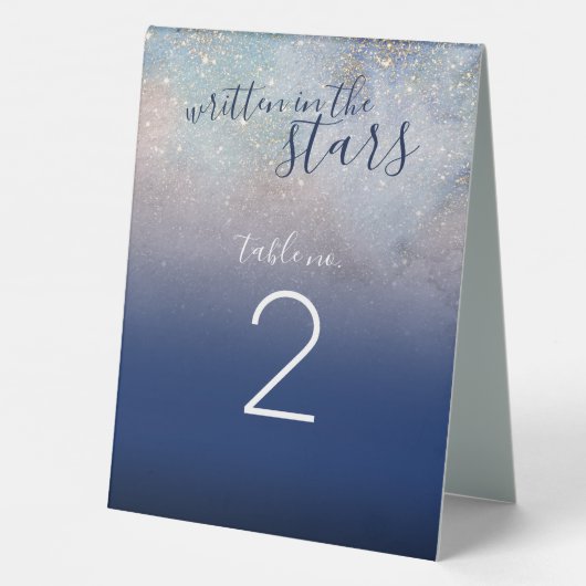 Plaque De Table Écrit dans les étoiles Celestial Navy Galaxy Maria (Verso)