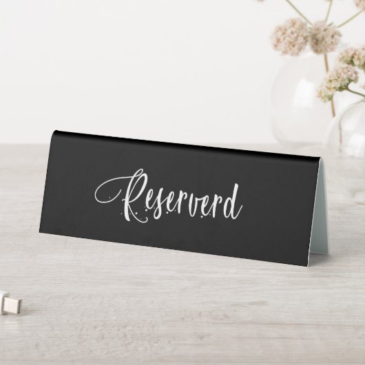 Plaque De Table Écriture blanche noire réservée (En SItu (Tableau))