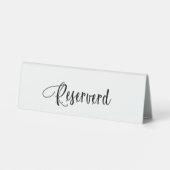 Plaque De Table Écriture blanche noire réservée (Verso)