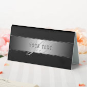 Plaque De Table Écriture élégante de monogramme modifiable | Noir (In SItu (Mariage))