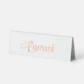 Plaque De Table Écriture en or rose blanc réservé (Verso)