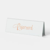 Plaque De Table Écriture en or rose blanc réservé (Recto)