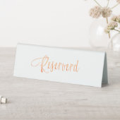 Plaque De Table Écriture en or rose blanc réservé (En SItu (Tableau))