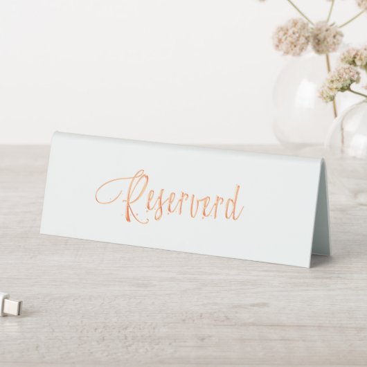 Plaque De Table Écriture en or rose blanc réservé (En SItu (Tableau))