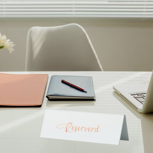 Plaque De Table Écriture en or rose blanc réservé