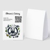Plaque De Table Editable Chef Catering Restaurant QR Code Menu (Recto/verso)