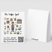 Plaque De Table Editable Coffee Spot QR Code Menu (Recto/Verso)
