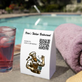Plaque De Table Editable Restaurant QR Code Menu (InVersositu (sur table))