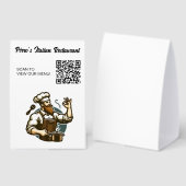 Plaque De Table Editable Restaurant QR Code Menu (Recto/verso)