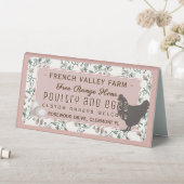 Plaque De Table Egg Étiquette Botanique Hen Eggs Rose Ferme (En SItu (Tableau))