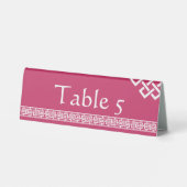 Plaque De Table Élégance Chinoise dans un Porte-Nom Table Tent en (Verso)