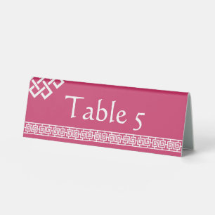 Plaque De Table Élégance Chinoise dans un Porte-Nom Table Tent en 