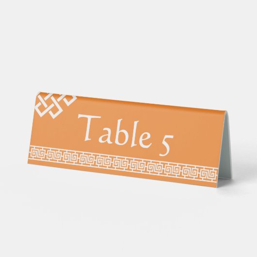 Plaque De Table Élégance Chinoise en Présentoir de Table Orange (Recto)