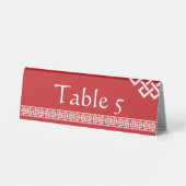 Plaque De Table Élégance Chinoise sur Présentoir de Table Cerise (Verso)