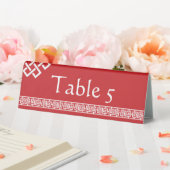 Plaque De Table Élégance Chinoise sur Présentoir de Table Cerise (In SItu (Mariage))