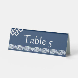 Plaque De Table Élégance Chinoise sur Présentoir de Table en Marin