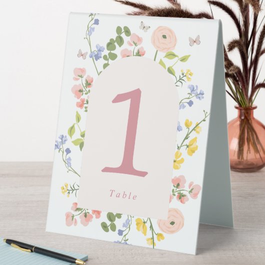 Plaque De Table Élégance florale romantique Numéro de tableau (En SItu (Tableau))