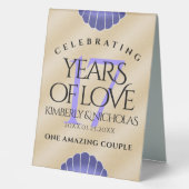 Plaque De Table Élégant 17ème anniversaire de Mariage des obus (Recto)