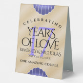 Plaque De Table Élégant 17ème anniversaire de Mariage des obus (Verso)