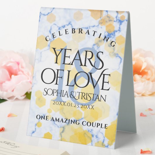 Plaque De Table Élégant 18ème anniversaire de Mariage de porcelain (In SItu (Mariage))