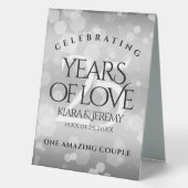 Plaque De Table Élégant 25e anniversaire de Mariage d'argent (Recto)